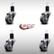 Service Caster 3'' SS Thermoplastic Rubber Wheel Swivel 1-3/4'' Expanding Stem Caster Set, 4PK SCC-SSEX20S314-TPRB-134-4 - alternate 2